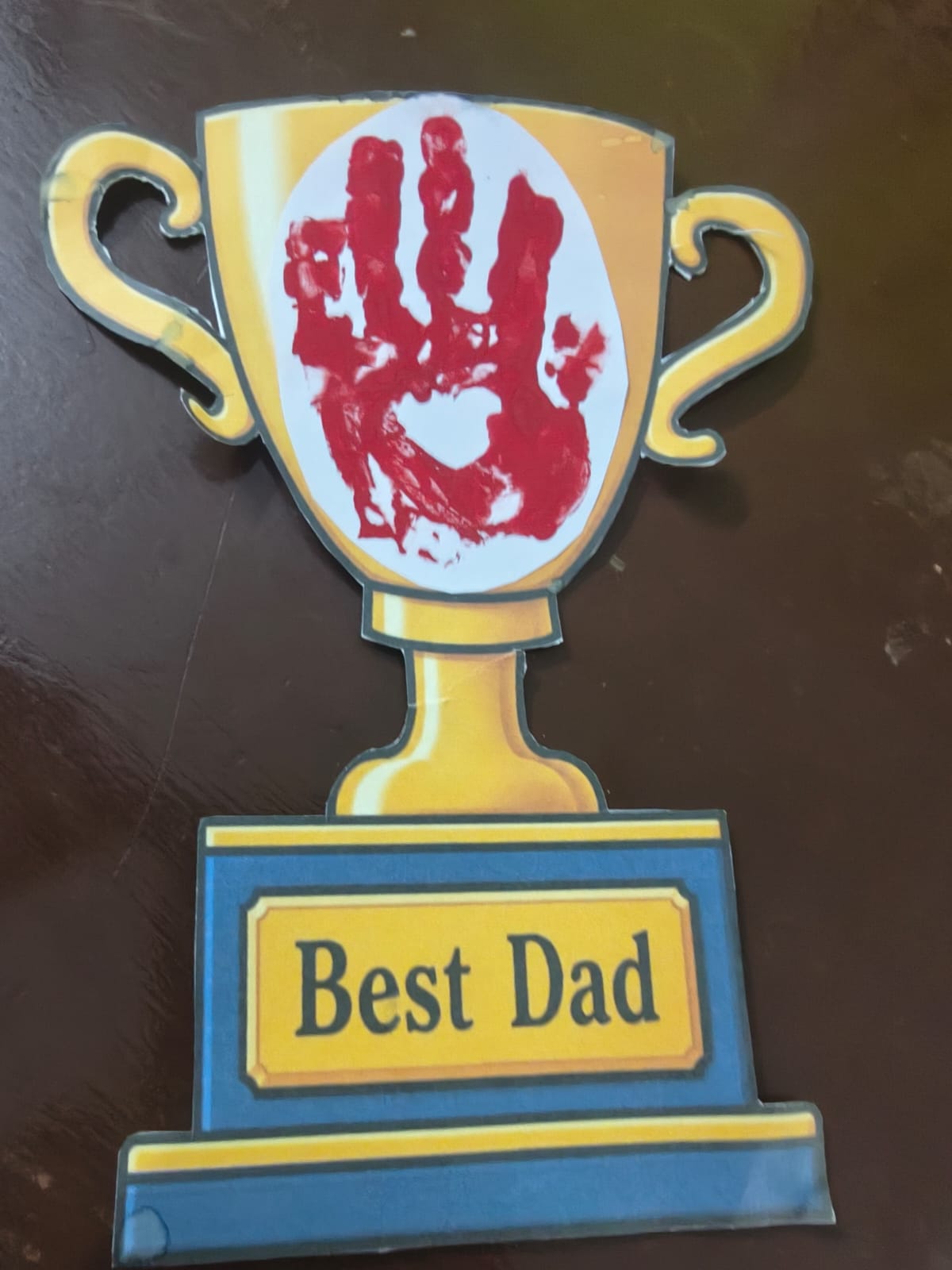 Nursery - Handprint Trophy greeting card close up