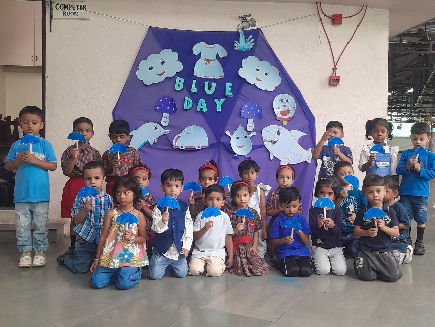 UKG - Display of classroom jellyfish crafts