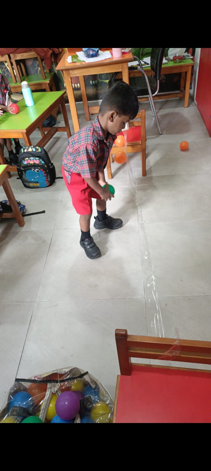 Fun motor play using tape lines