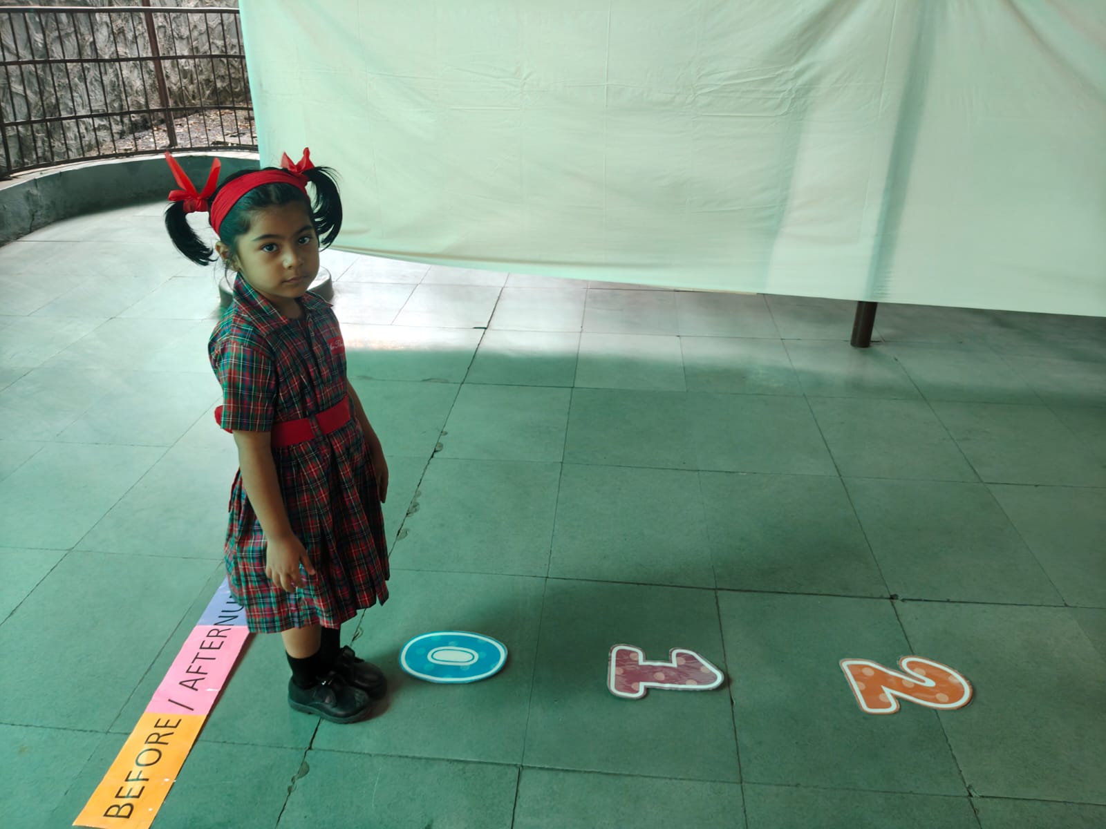 Pre-primary kids doing hand stretches